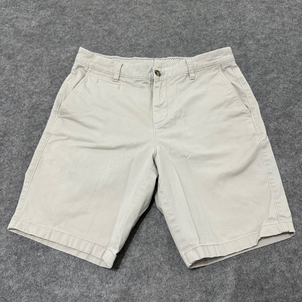 Johnnie-O Neal Stretch Twill Shorts Mens 32 Stone 9 Inseam Chino Flat Front